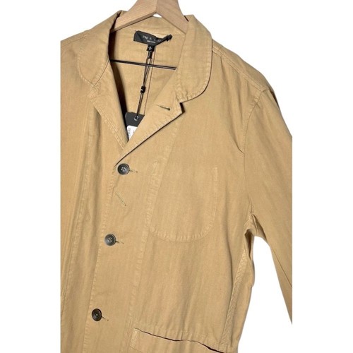 Rag & Bone Jasper Cotton Linen Blazer Rugged Brown Size Large NWT - Picture 6 of 9