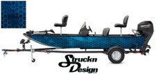 Abstract Design Grunge Graphic Wrap Kit Bass Fishing Boat Decal Vinyl - 6 Sizes 