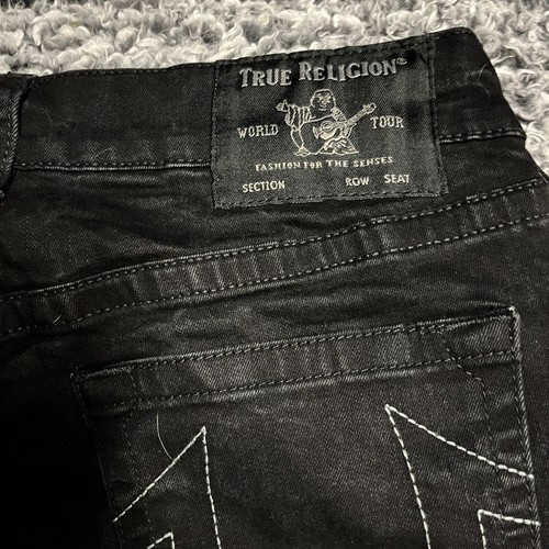 True Religion Jeans Adult 33 Black Geno Relaxed Slim Casual Mens Denim 33x32 - Picture 8 of 9