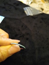 women's size 9 sterling silver band with simulated turquoise