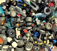 LEGO Bulk WHEELS LOT 1/2 lb Tires Axles Car Sets Parts Pieces BUY 4 GET 1 FREE
