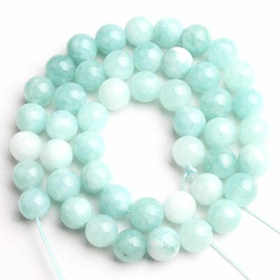 Blue Amazonite Angelite Stone Beads Loose Spacer Bead Strands Jewelry  Making DIY