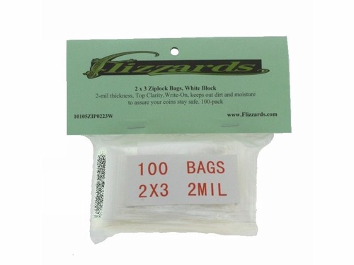 Ziptop 2x3 White Block Re-closeable Poly Bags, 2 mil 100 pack - 第 1/3 張圖片