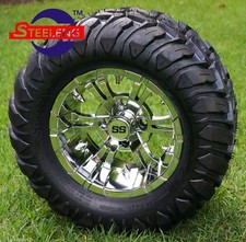 Golf Cart 12 Chrome Vampire Wheelsrims And 22x11-12 Atmt Dot Tires4 Golf Cart 12 Chrome Vampire Wheelsrims And 22x11-12 Atmt Dot Tires4