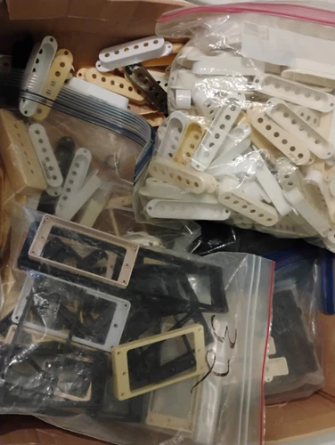 Huge lot 255 pickup covers + 32 Pickup surrounds parts luthier project restore