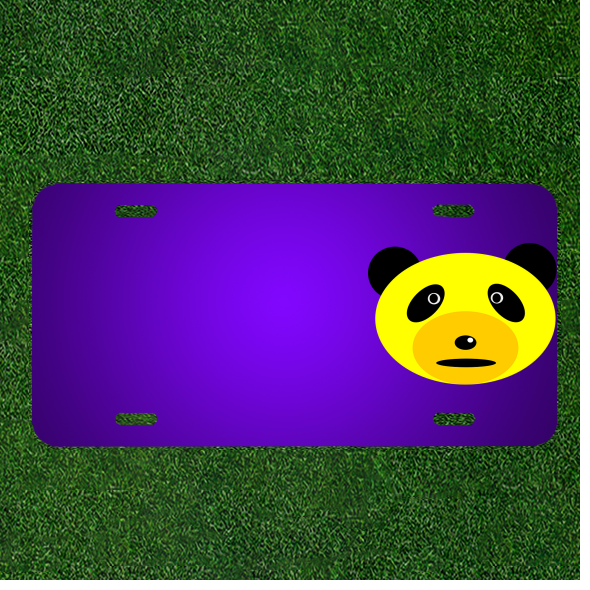 Custom Personalized License Plate With Add Names To Panda Bear Face Head