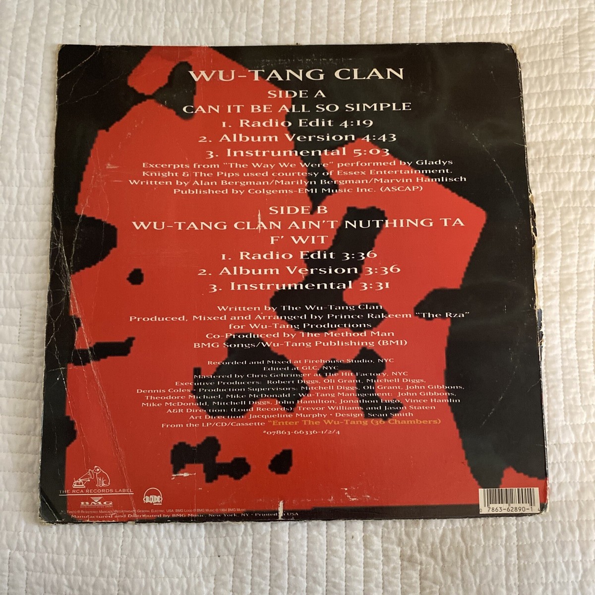 Can It Be All So Simple by Wu-Tang Clan 12” Vinyl 1994 OG