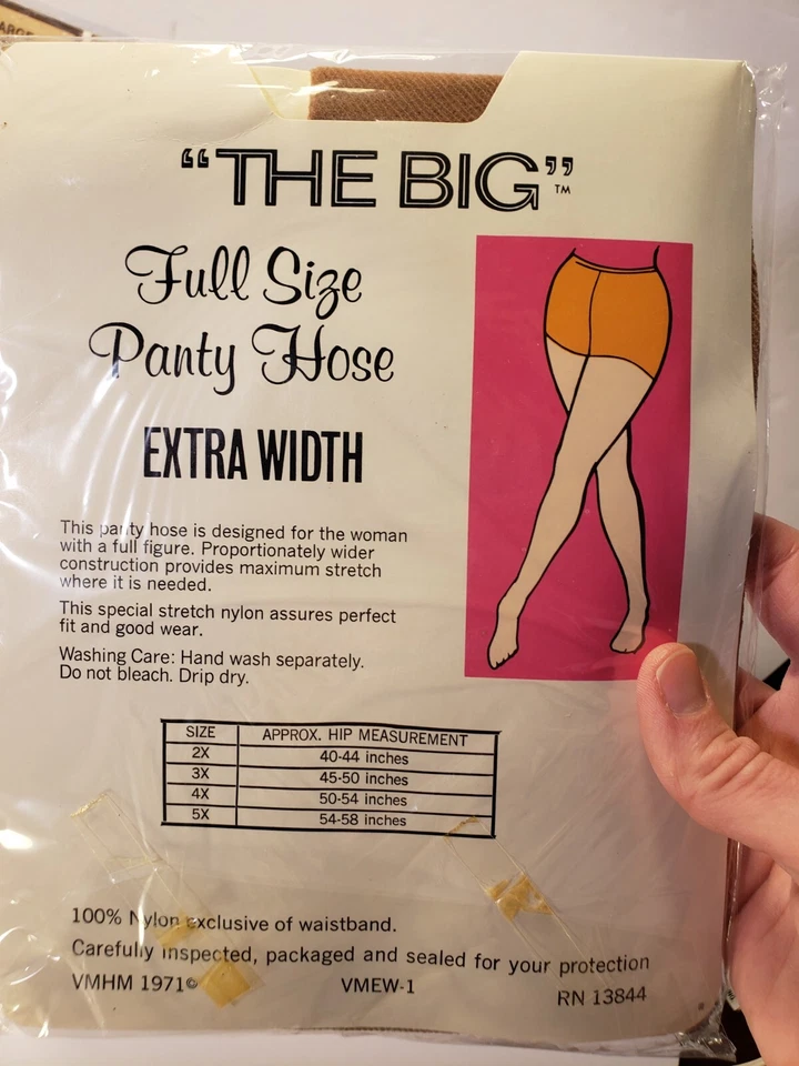 Nuevo en Paquete Lote De 2 Pantimedias De Colección Años 70 Para Mujer Talla Grande Nylon Medias Grandes XXL Foto 3 de 4