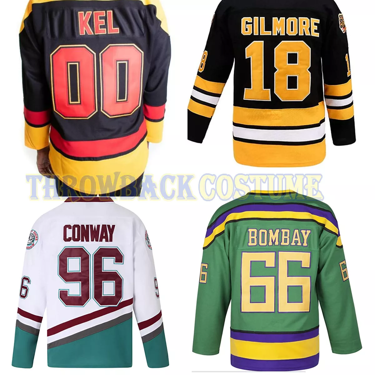 Charlie Conway #96 Mighty Ducks Adam Banks #99 Movie Ice Hockey Jersey