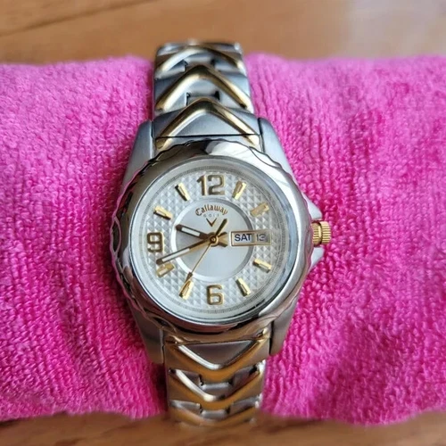 Callaway Women's Golf Watch CY2060 2-Tone Stainless Steel Day Date