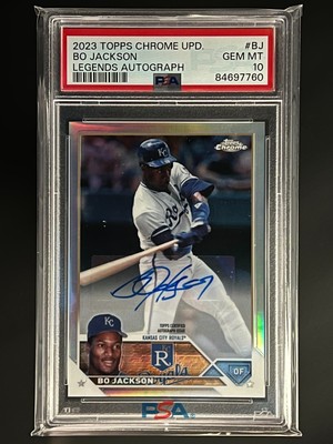 2023 Topps Chrome Update Legend Auto Silver Bo Jackson /50 SSP PSA 
