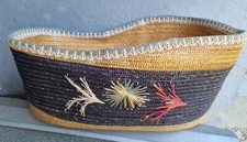 CESTO IN PAGLIA INTRECCIATA PER NEONATI VINTAGE VERO ANNI 70