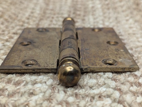 3 1/2" x 3 1/2" Stanley Steel Ball Tip Door Hinge Door Hardware - Picture 5 of 17
