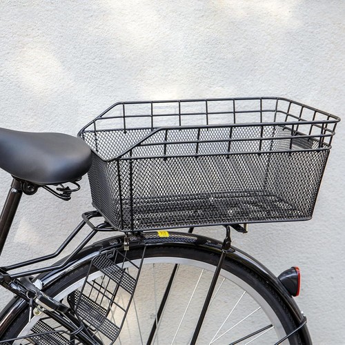 Rear Bike Basket - Large Bicycle Rear Basket with Cargo Net and Waterproof Cover - Picture 2 of 7