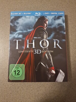 THOR , 3D & 2D Bluray & DVD , 3x Disc Limited Edition MARVEL 