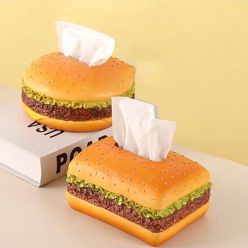 Hamburger Porta Fazzoletti Creativo Scatola Porta Fazzoletti Viso Organizzatore Carta Fazzoletti - Foto 4 di 8