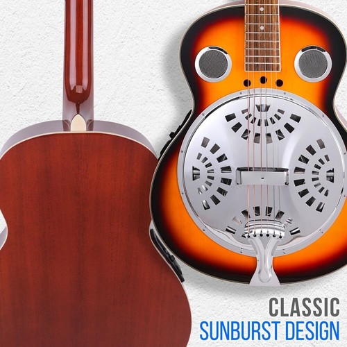 Pyle 6String Acoustic Resonator Guitar, Full Scale Resophonic w