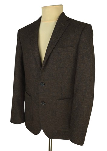 M&S Moon Tweed Mens Brown Cotton/Wool Blazer Jacket Size UK 38 in / EU 48 (M) - Picture 5 of 12