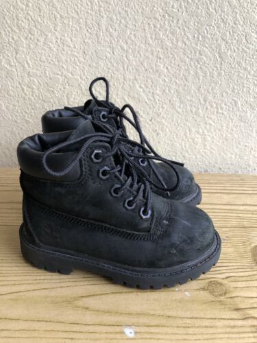 Timberland Boots Toddler Size 7 Kids Black  Nubuck Classic Pre-Owned - Afbeelding 1 van 24