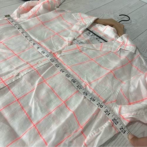Camisa Frank & Eileen Hunter Clásica de Lino Grande Neón Ventana Panel Botón - Imagen 6 de 10