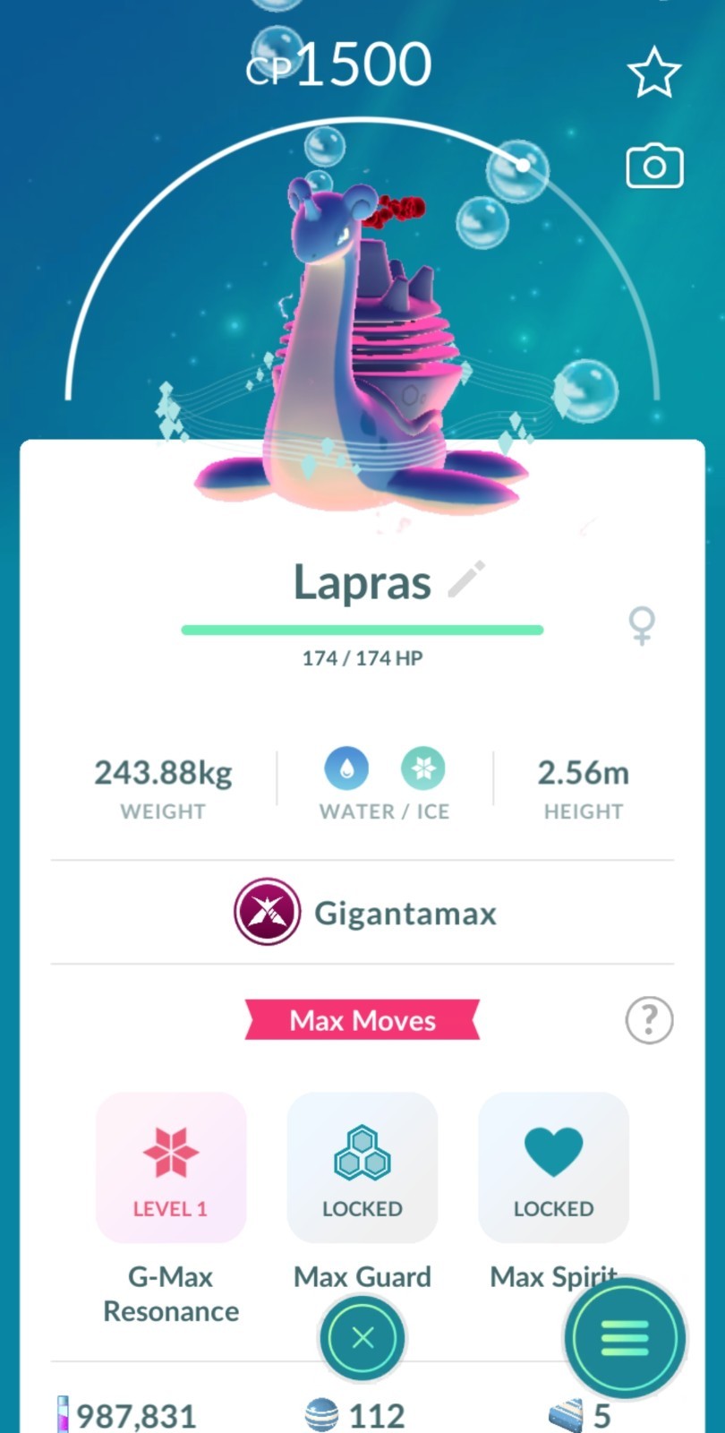 Pokémon Gigantamax Lapras TD Go Collectible