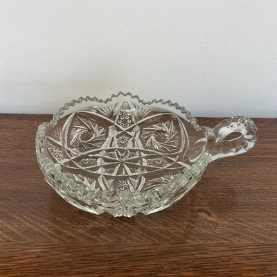 American Brilliant Period Cut Crystal Glass  Nappy  Nut or Candy Dish Beautiful 