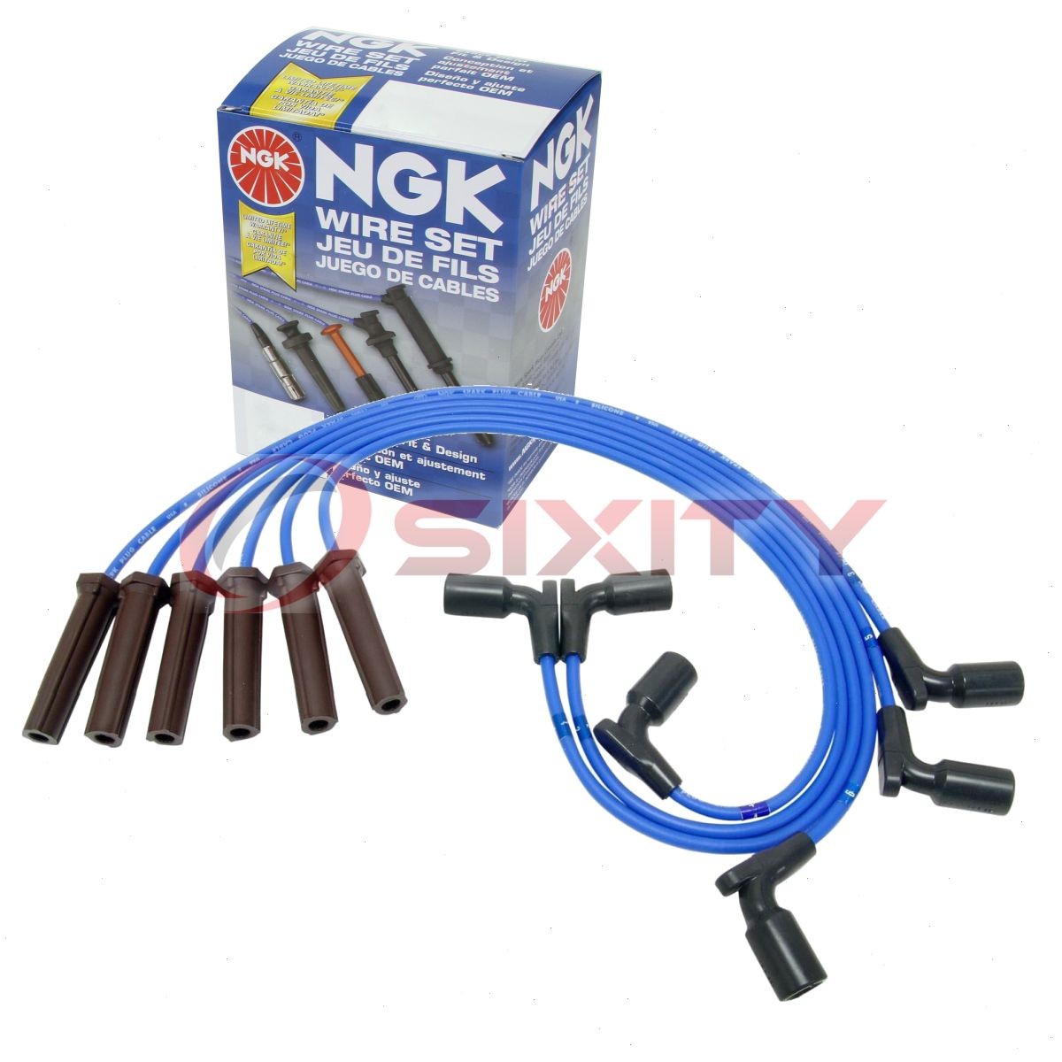 1 pc NGK Spark Plug Wire Set for 2007-2013 GMC Sierra 1500 4.3L V6 - Engine bu
