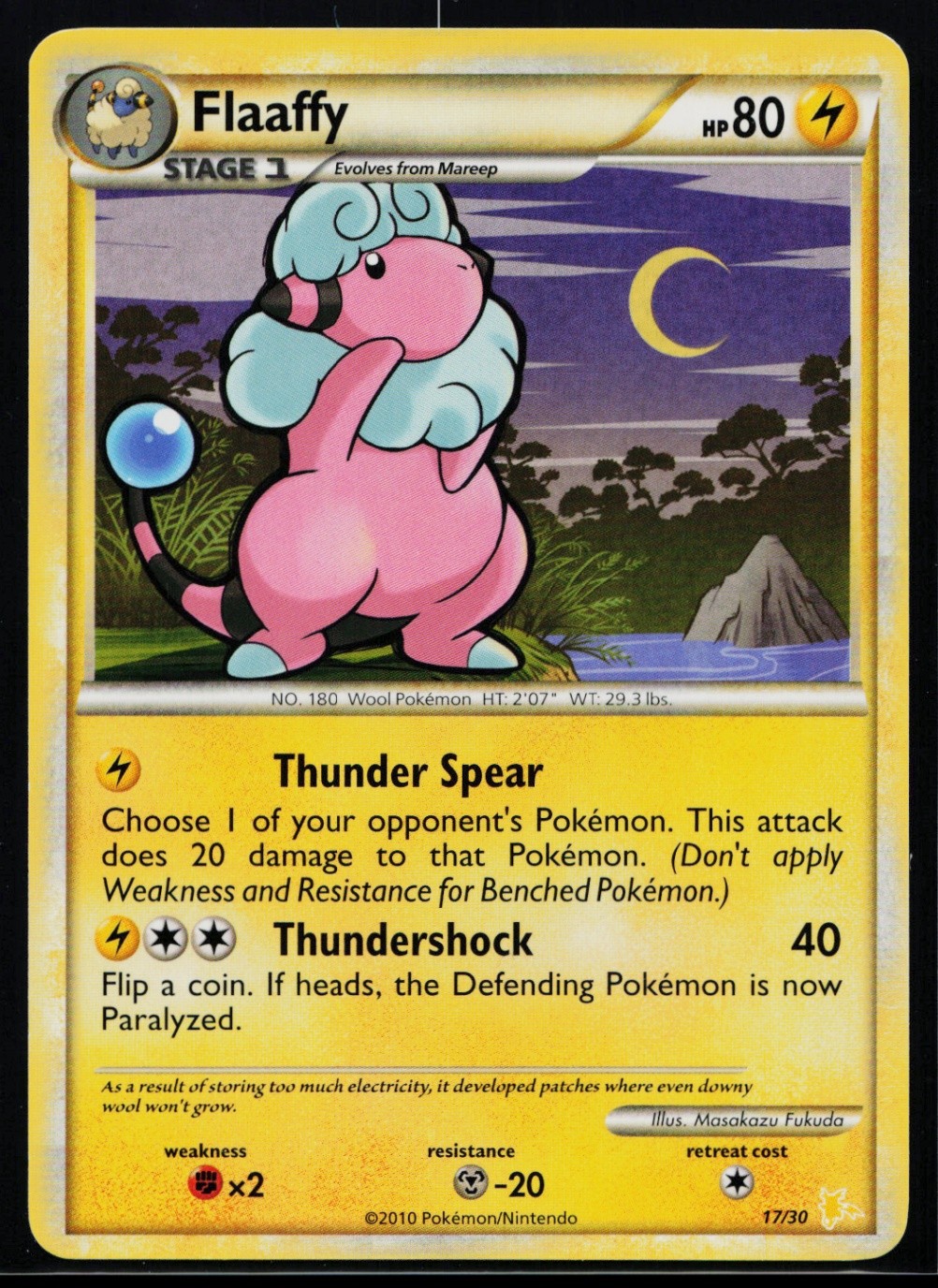 Flaaffy Uncommon HeartGold SoulSilver 42/123 NM 501