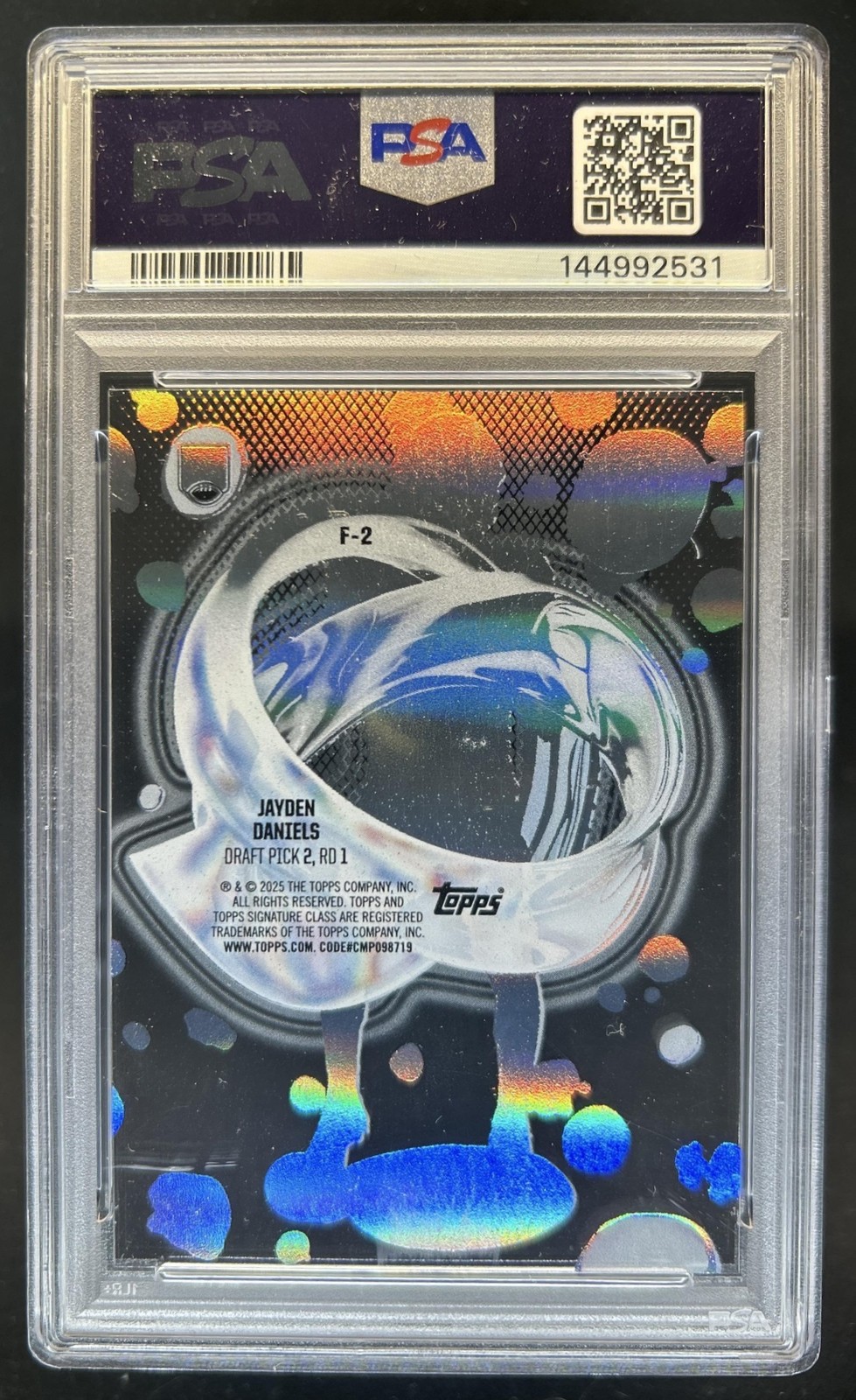 2024 Topps Signature Class Jayden Daniels Fluidity RC #F-2 Commanders PSA 9 view 2