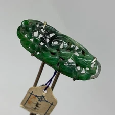 Kanzashi kimono Hair stick 091301 Antique jade openwork flowers movable hairpin