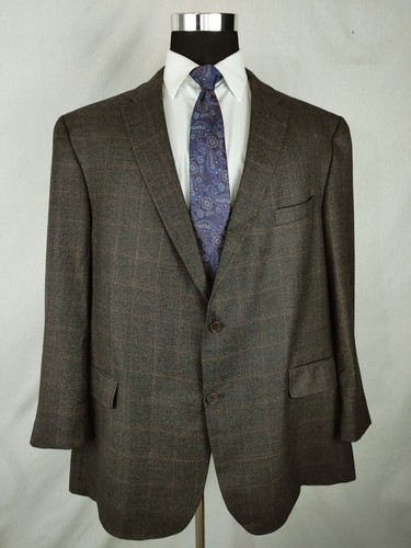 Daniel Cremieux Loro Piana Mens 52R Brown Wool Blazer Jacket Sport Coat Check - Picture 10 of 16
