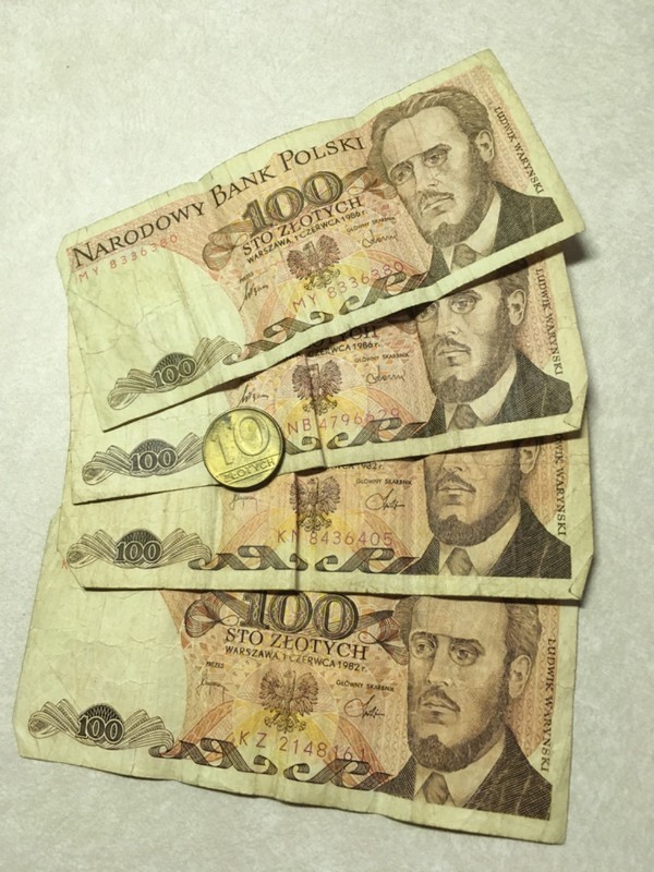 Paper & Coin 1980s Polish Currency 100 Zlotych Banknote Proletariat 10 Zlotych