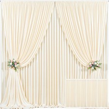 4 Panels Champagne Backdrop Curtain for Parties Wedding Baby Shower Free Phot...