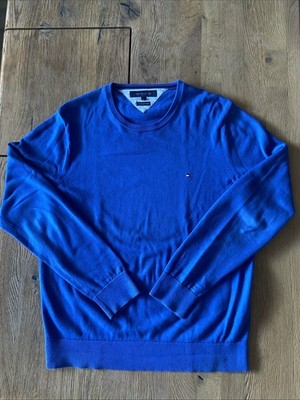 Klassischer Tommy Hilfiger Herren Pullover Blau Größe L