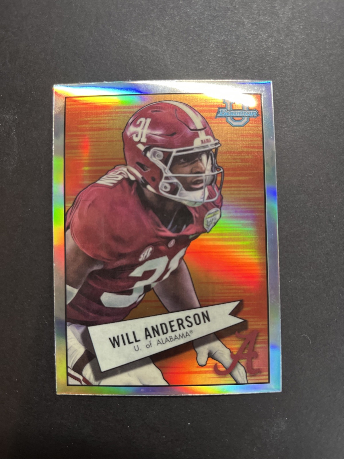 Will Anderson - 2022 Bowman Chrome U Refractor 1952 Bowman Insert #52BF-3Â Bama
