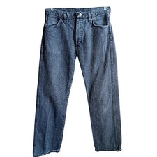 33x32 True Vintage Denim Jeans Wrangler Acid Wash Black USA 1980's 13MWZBF
