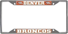 Denver Broncos Metal License Plate Frame Chrome Tag Cover 6x12 Inch