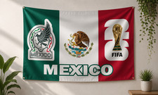 Mexico Flag Banner 3X5 Ft Football World Cup 2026 Fans