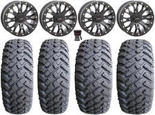 System 3 SB-4 Black (4+3) 14" Wheels 27" MotoHammer Tires Sportsman 550 850 1000