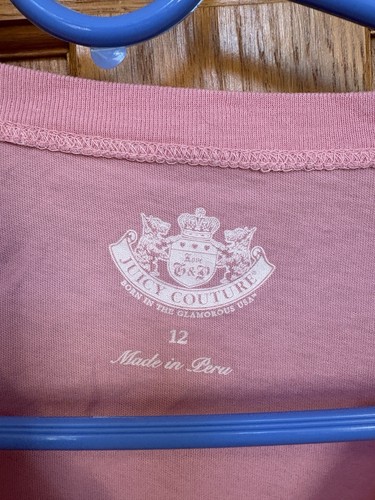 Juicy Couture Girls 12 Pink Dog Graphic T Shirt EUC - Picture 2 of 3