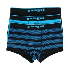Papi Men's Brazilian Cut Stripe and Solid Underwear Trunks 3 Pack 