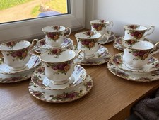 Royal Albert Old Country Roses Tea Cup, Saucer, and Side Plate Sets