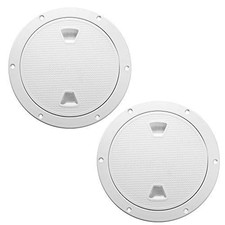 2 PCS White Access Hatch Cover Screw Out Deck Plate Detachable Cover Round Deck