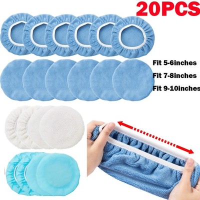 20 PCS Polishing Bonnet Buffer Pads Soft Wool For 5-6'' 7-8'' 9-10'' Car Polisher