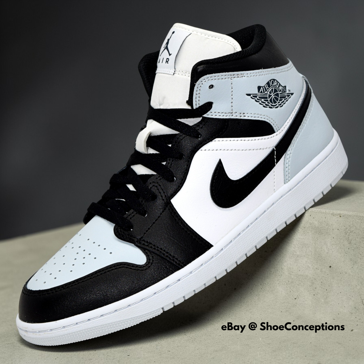 Nike Air Jordan 1 Mid Shoes Black Squadron Blue White DQ8426-002