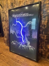 Rare Harley Davidson Roadhouse Collection Neon Lighted Wall Art 31"x27"