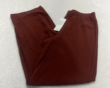 NWT Eileen Fisher Silk Georgette Crepe Straight Ankle Pants Sz XXS Redwood 248