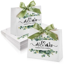 Seajan 60 Pcs Wedding Favor Bags Bulk Thank You Gift Paper Bags with Bow Ribb...