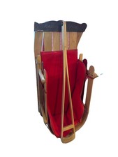 Vintage American Traders Child 30" Large Wood Pull Sled with Cushion Pad