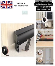 Door Draft Excluder Self Adhesive 39″ Silicone Seal Strip Gaps Up To 1″